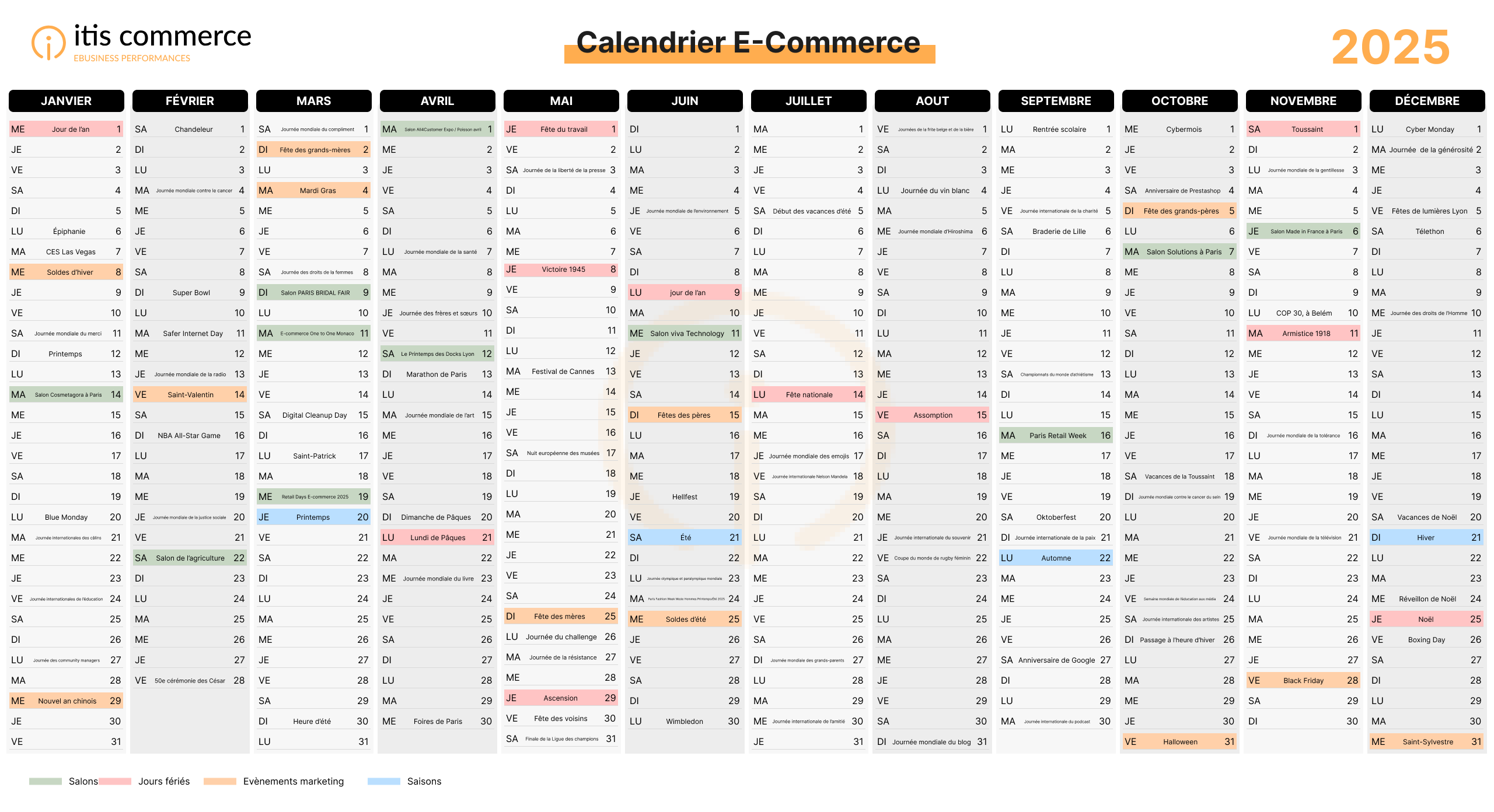 Calendrier e-commerce 2024